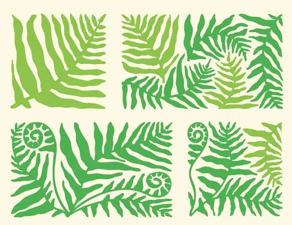 Tarz verilmiş yeşil eğreltiotu ve yapraklardan oluşan bir koleksiyon 70 'lerin bereketli estetiğini gözler önüne seriyor. Bu göz alıcı şekiller nostaljik bir titreşim getiriyor retro-temalı dekor veya sanat için mükemmel.