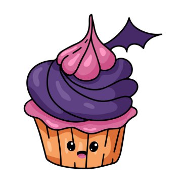 Kawaii tarzı şirin Cadılar Bayramı kekleri koleksiyonu. Komik suratları ve cadı şapkaları, yarasalar ve balkabakları gibi ürkütücü dekorasyonları var. Parti davetiyeleri, çıkartmalar, sosyal medya ve mevsimlik tasarımlar için mükemmel..