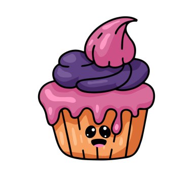 Kawaii tarzı şirin Cadılar Bayramı kekleri koleksiyonu. Komik suratları ve cadı şapkaları, yarasalar ve balkabakları gibi ürkütücü dekorasyonları var. Parti davetiyeleri, çıkartmalar, sosyal medya ve mevsimlik tasarımlar için mükemmel..