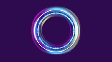 Gerçekçi enerji kıvılcımları ve dönen ışık huzmeleriyle aydınlık bir holografik portal..