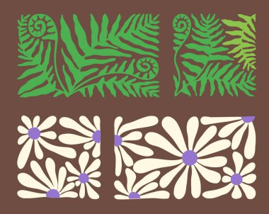 1970 'lerin sanatsal eğilimlerini yansıtan dalga ve çiçeklerin yaratıcı tasviri.