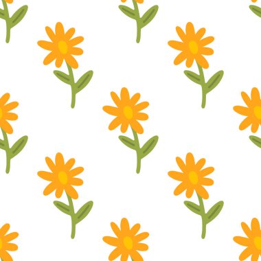 Çiçeksiz desen. Kumaş, çocuk giysisi, ambalaj kağıdı, çocuk tekstili için doğa vektör illüstrasyonu