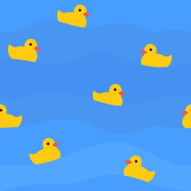 Kauçuk ördek desenli. Kumaş, çocuk kıyafeti, ambalaj kağıdı, çocuk tekstili için Capibara vektör illüstrasyonu