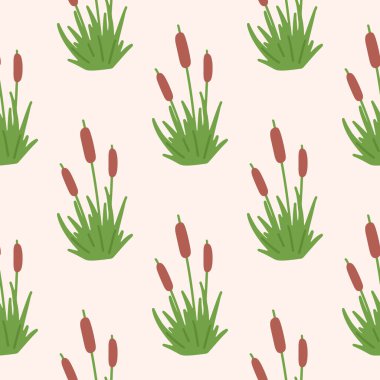 Reed kusursuz desen. Kumaş, çocuk giyimi, ambalaj kağıdı, çocuk tekstili için vektör illüstrasyonunu sabitle