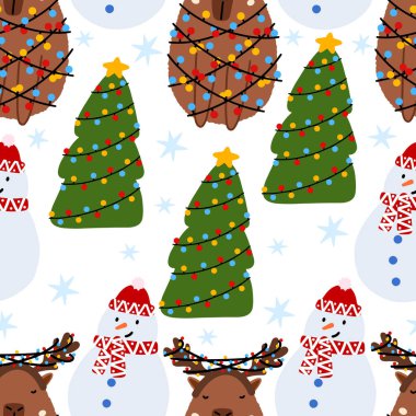 Capybara pürüzsüz desen. Kumaş, ambalaj kağıdı, tekstil vektör illüstrasyonu için sevimli yeni yıl arkaplanı.