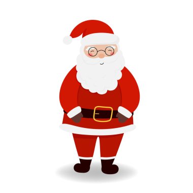 Noel ve yeni yıl tasarımları için izole edilmiş şirin Noel Baba tasarımı