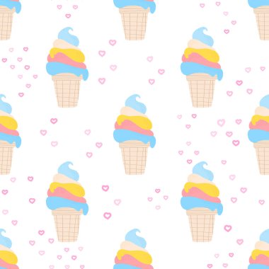 Dondurma izi yok. Tasarım, tekstil, kumaş, bebek kıyafetleri için vektör arkaplan.