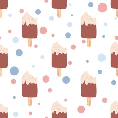 Dondurma izi yok. Tasarım, tekstil, kumaş, bebek kıyafetleri için vektör arkaplan.