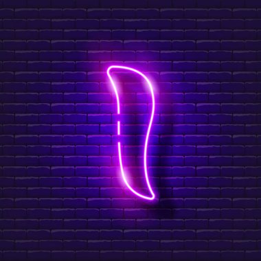 Guasha masaj aleti yüz kazıyıcı neon ikonu. Güzellik ve gençlik kavramı.