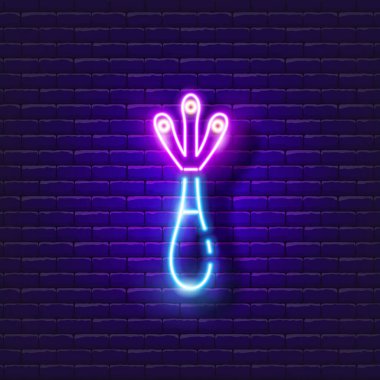 Aküpres yüz masajı neon ikonu. Güzellik ve gençlik kavramı.