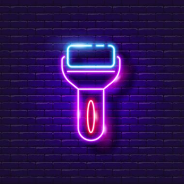 Soğutma yüz masajı neon ikonu. Güzellik ve gençlik kavramı.