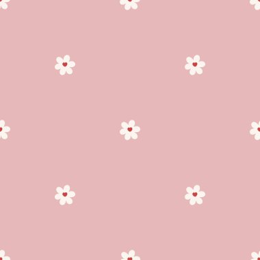 Küçük çiçekli hoş, pürüzsüz bir desen. Vektör Pastel arkaplanı. Sevgililer Günü ve aşk.