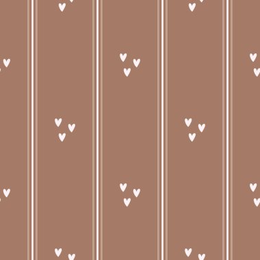 Küçük kalpleri olan hoş, pürüzsüz bir desen. Vektör Pastel arkaplanı. Sevgililer Günü ve aşk.