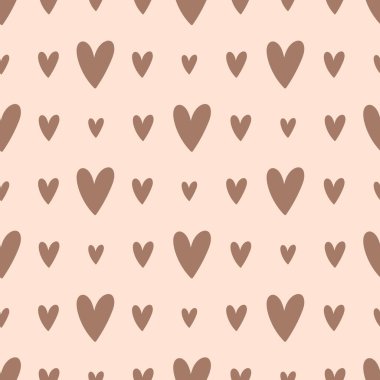 Küçük kalpleri olan hoş, pürüzsüz bir desen. Vektör Pastel arkaplanı. Sevgililer Günü ve aşk.