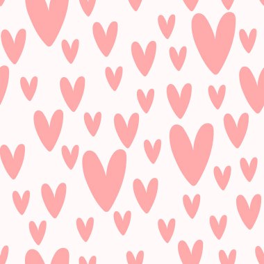 Küçük kalpleri olan hoş, pürüzsüz bir desen. Vektör Pastel arkaplanı. Sevgililer Günü ve aşk.