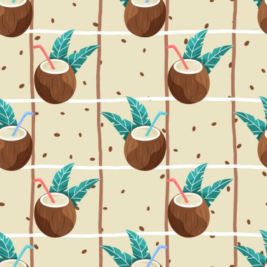 Hindistan cevizinin modaya uygun, yaz tekstil ürünleri, çocuk kıyafetleri, canlı ambalaj kağıtları, kumaş, egzotik titreşimler için..