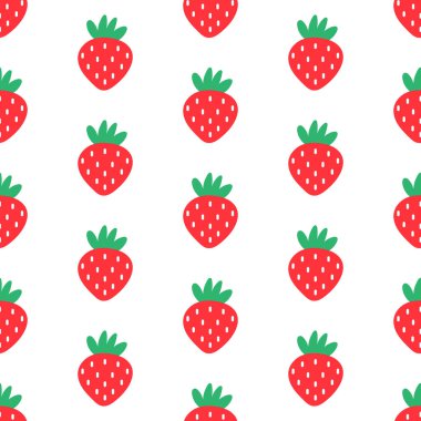 Vahşi Çilek desenli, botanik ve çiçekli. Romantik yaz temalı tekstil ürünleri, ambalaj kağıdı ve çocuk odası dekorasyonu için harika..