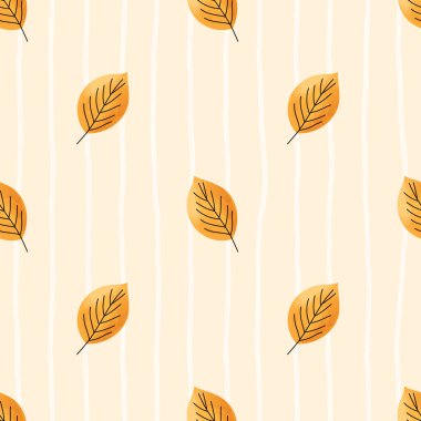 Sonbahar suluboya yapraklarının dikişsiz suluboya desenleri ılık sonbahar gölgesinde. Samimi sonbahar tasarımları, tekstil ve mevsimlik ambalaj kağıtları için ideal..