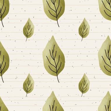 Sonbahar suluboya yapraklarının dikişsiz suluboya desenleri ılık sonbahar gölgesinde. Samimi sonbahar tasarımları, tekstil ve mevsimlik ambalaj kağıtları için ideal..