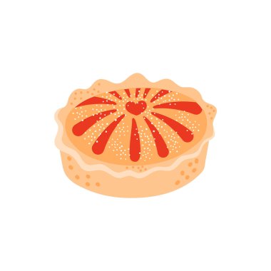 Fırınlanmış turta ve meyveli turtaların vektör çizimi. Sonbahar tarifleri, ev yapımı konforlu yemek tasarımları ve rahat yemek tarifleri için mükemmel..