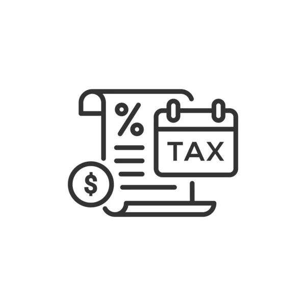 Icono Línea Pago Impuestos Símbolo Vector Ilustración — Vector de stock