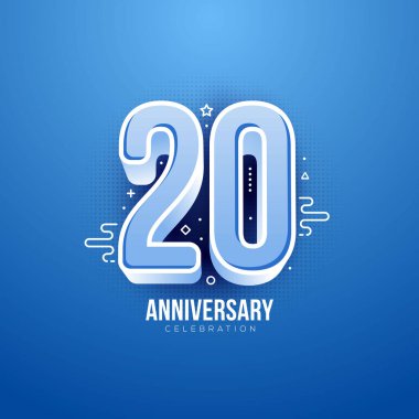 20. yıl dönümü kutlama Vektör Şablonu Tasarım İllüstrasyonu
