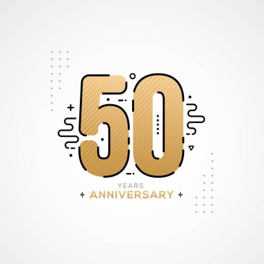 50. Yıldönümü Kutlama Vektör Şablonu Tasarım İllüstrasyonu
