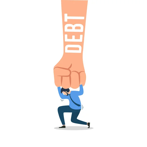 Financial Crisis Debt Concept Young People Pressure Large Debt Burden — 图库矢量图片