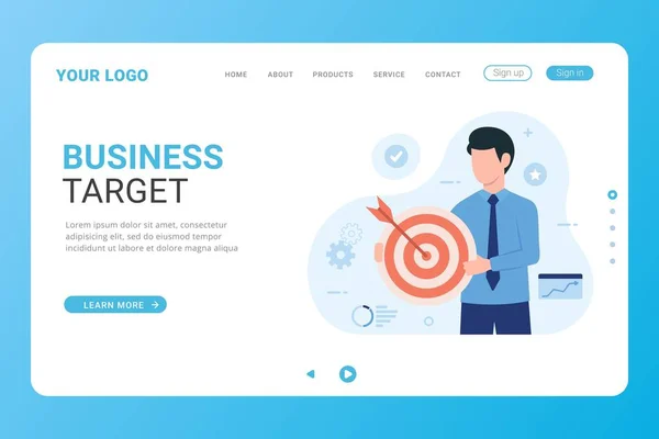 Page Destination Business Target Design Concet — Image vectorielle