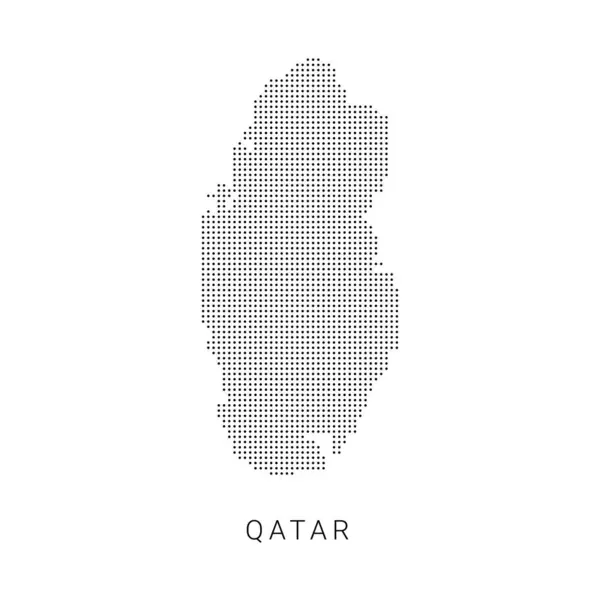 Katar 'ın noktalı haritası. Işık arka planında siyah noktalar olan form. Vektör illüstrasyonu