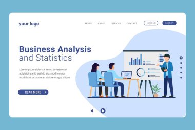 Finans ve iş konsepti illüstrasyonu için web sayfası tasarım şablonları