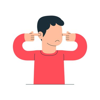 İlgisiz, dinlemek istemiyorum, ilgimi çekmiyor insanlar karakter vektör illüstrasyonları