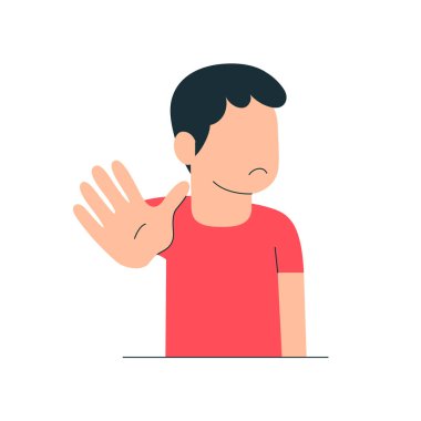 Reddet, ilgilenmeyen ifade insanlar karakter vektör illüstrasyonu