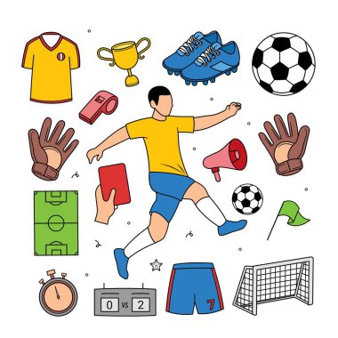 Futbol karalama el çizimi vektör çizimi