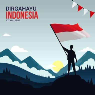 Endonezya Bağımsızlık Günü bayrak kutlaması