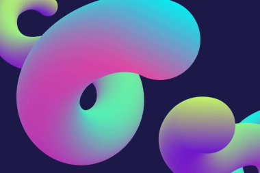 Soyut sıvı gradyan çizgisi, yaratıcı sıvı renkli şekiller ve pankart vektör arkaplanı