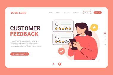 Çevrimiçi Dükkan İniş Sayfasında Çevrimiçi Alışveriş İçin Müşteri Geribildirimi