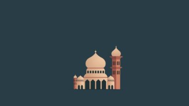 İslami arka plan animasyon video 4K fotokopi alanı, fener ve cami ile. Ramazan Kareem, Kurban Bayramı, Kurban Bayramı, Kurban Bayramı, Mübarek ve İslami Yeni Yıl kutlamaları için uygun.