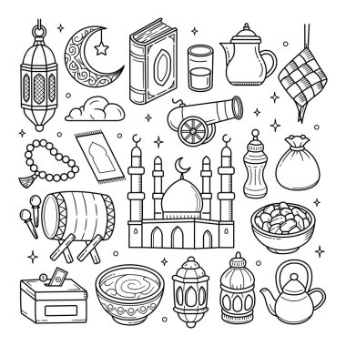 Ramazan çizgisi çizimi vektör element çizimi