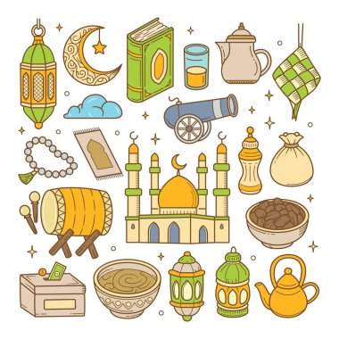 Ramazan çizgisi çizimi vektör element çizimi