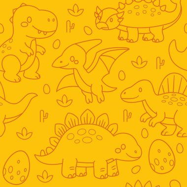 Şirin bebek dinozorlar karalamalar çiziyorlar.