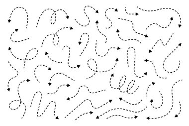 Noktalı çizgi ok vektör illüstrasyonunu beyaz arkaplanda izole et