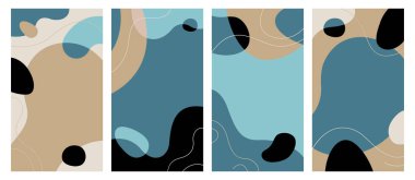 Metin için kopyalama alanı olan sosyal medya hikayeleri için soyut tasarım şablonu arka planı vektör kümesi