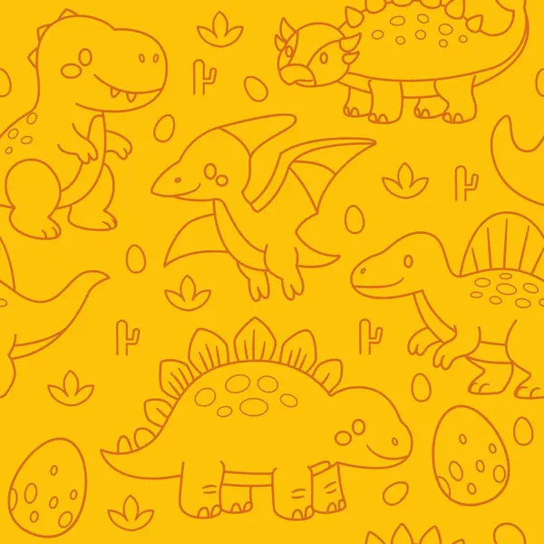 Şirin bebek dinozorlar karalamalar çiziyorlar.