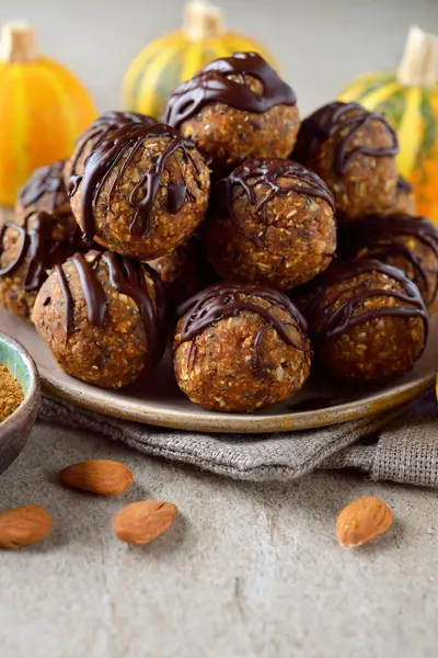 Pumpkin Truffles Gray Background Royalty Free Stock Images