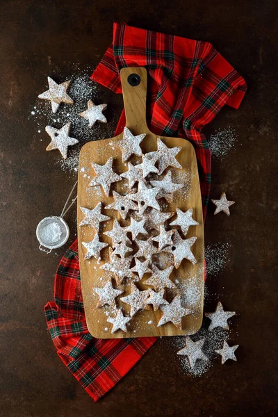 Χριστουγεννιάτικα Μπισκότα Μελόψωμο Καφέ Φόντο Royalty Free Εικόνες Αρχείου