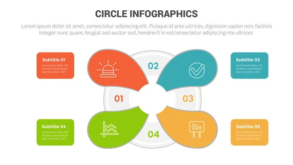 Circle Base Infographics Template Diagram Banner Center Circular Main Object — Stock Vector
