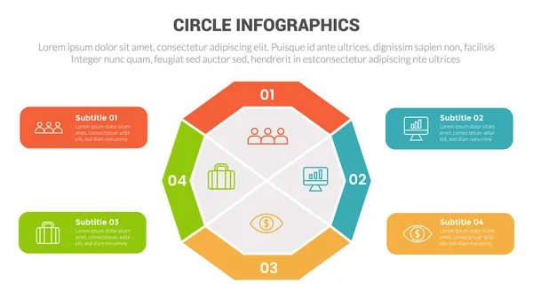 Kreis Basis Infografik Vorlage Diagramm Banner Mit Großen Kreis Kreisförmiges — Stockvektor