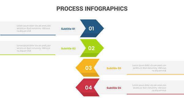 business process stage infographics template diagram banner with arrow shape rectangle box and 4 point step creative design for slide presentation data vector