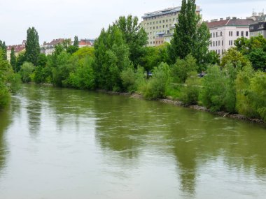 Avusturya, Viyana, Avrupa, gölün ortasında bir şehir olan büyük bir su kütlesi.